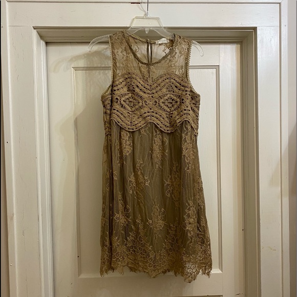 Altar'd State Dresses & Skirts - Altar’d State Mocha lace dress